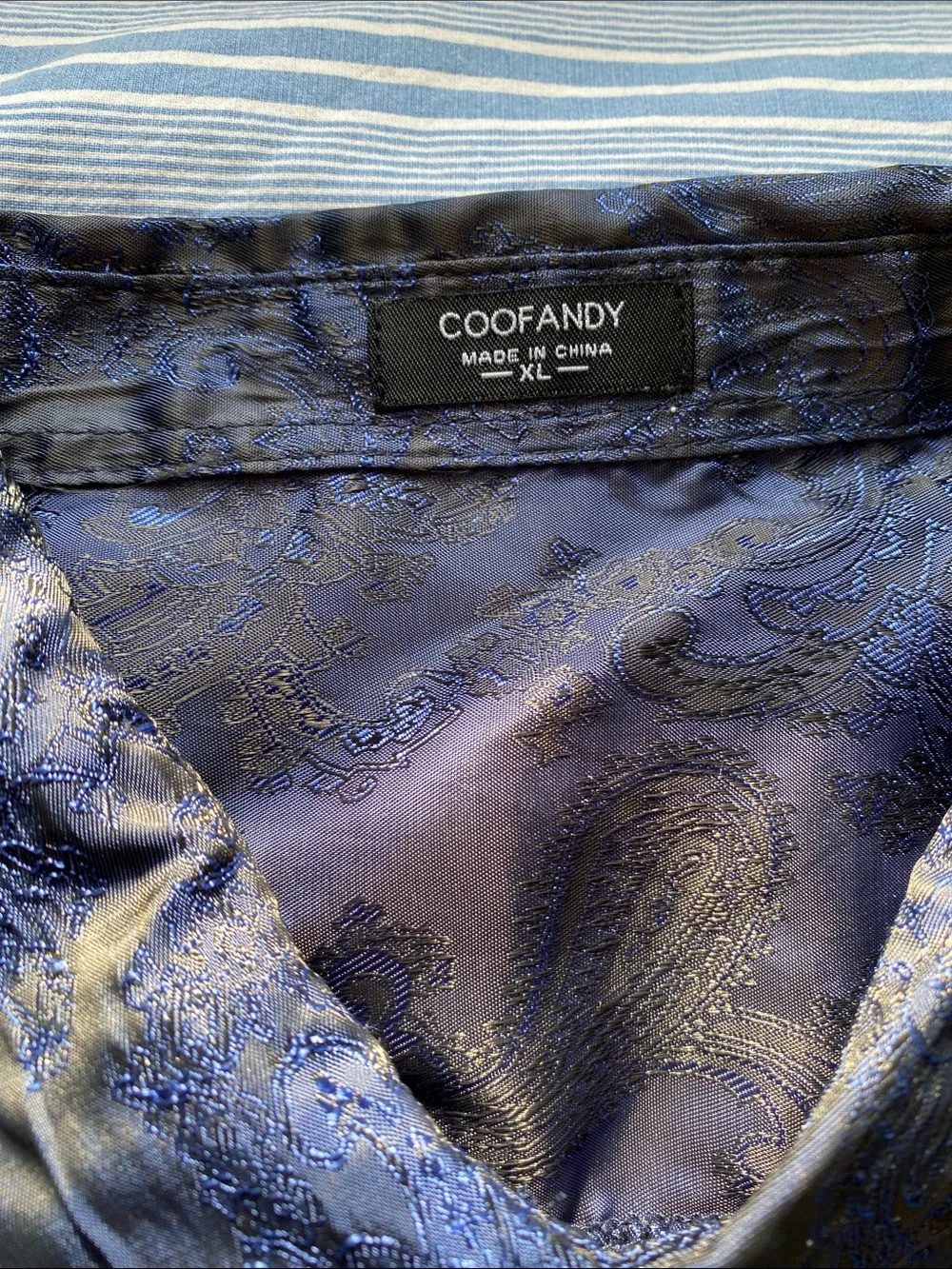 Cottage Classics Blue Paisley Long-Sleeve Dress Shirt